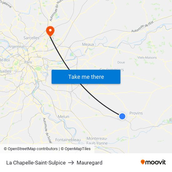 La Chapelle-Saint-Sulpice to Mauregard map