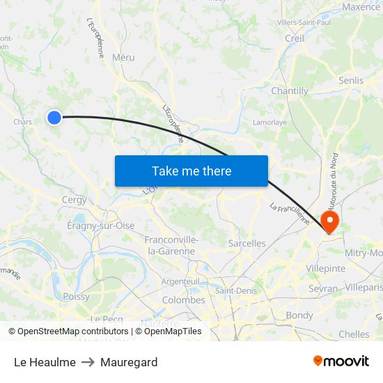 Le Heaulme to Mauregard map
