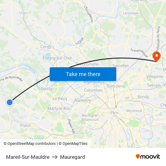 Mareil-Sur-Mauldre to Mauregard map