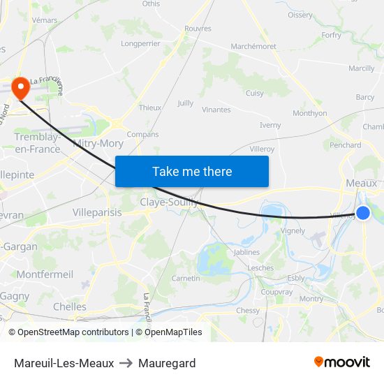 Mareuil-Les-Meaux to Mauregard map