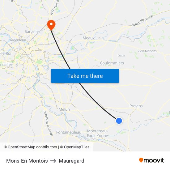 Mons-En-Montois to Mauregard map
