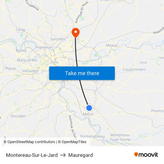 Montereau-Sur-Le-Jard to Mauregard map