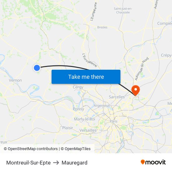 Montreuil-Sur-Epte to Mauregard map