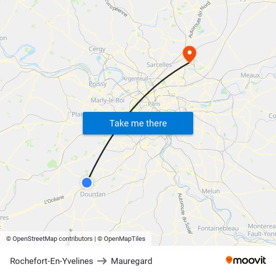 Rochefort-En-Yvelines to Mauregard map