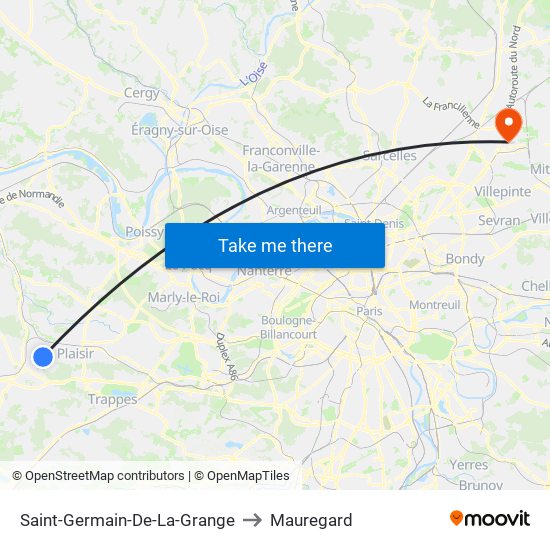 Saint-Germain-De-La-Grange to Mauregard map