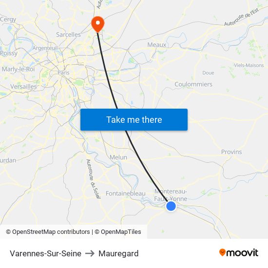 Varennes-Sur-Seine to Mauregard map