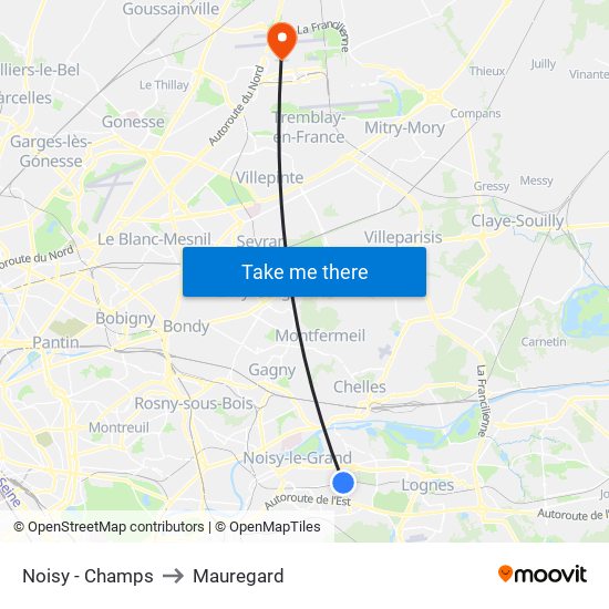 Noisy - Champs to Mauregard map