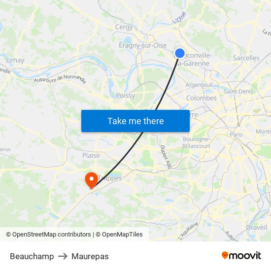 Beauchamp to Maurepas map
