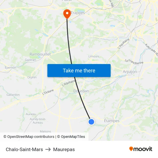 Chalo-Saint-Mars to Maurepas map