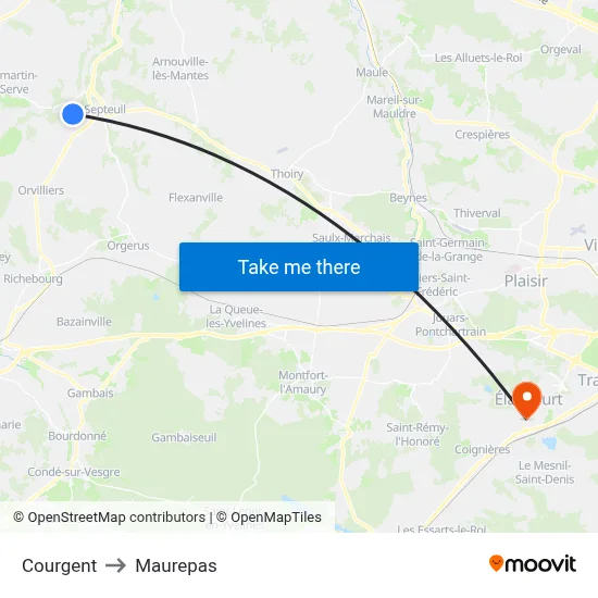 Courgent to Maurepas map
