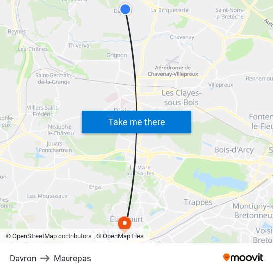 Davron to Maurepas map