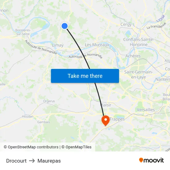 Drocourt to Maurepas map