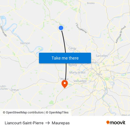 Liancourt-Saint-Pierre to Maurepas map