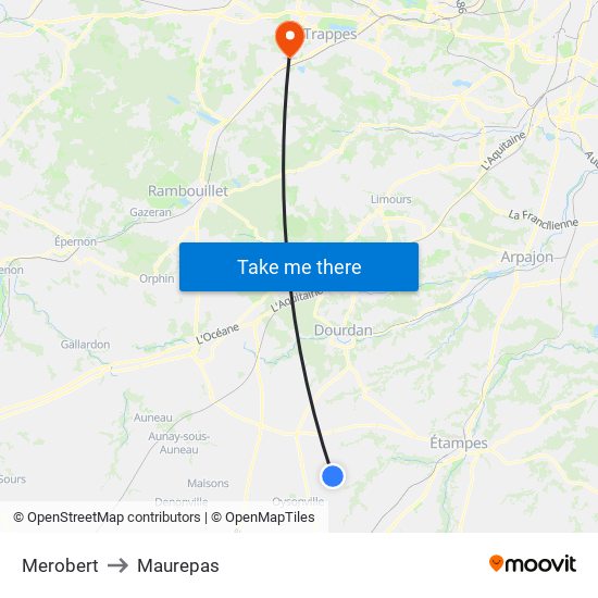 Merobert to Maurepas map