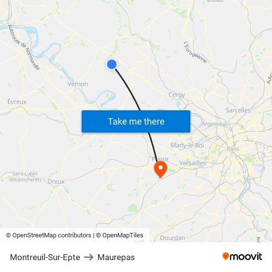 Montreuil-Sur-Epte to Maurepas map