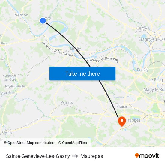 Sainte-Genevieve-Les-Gasny to Maurepas map