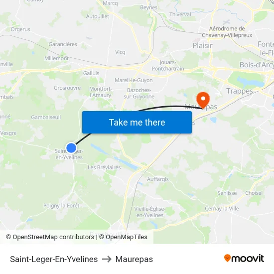 Saint-Leger-En-Yvelines to Maurepas map