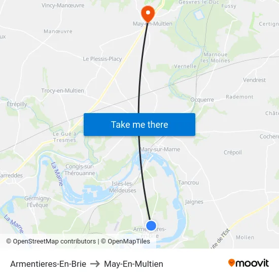 Armentieres-En-Brie to May-En-Multien map