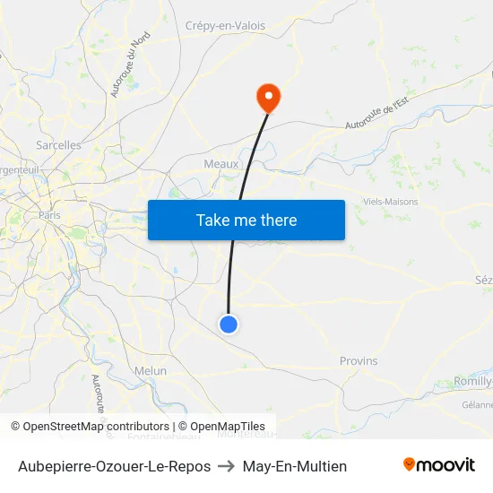 Aubepierre-Ozouer-Le-Repos to May-En-Multien map