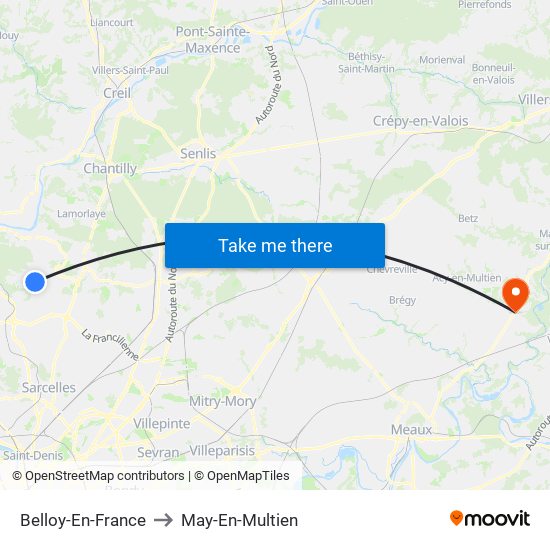 Belloy-En-France to May-En-Multien map