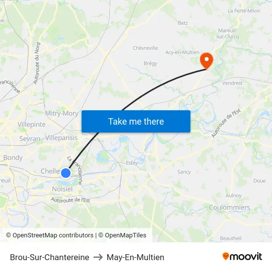 Brou-Sur-Chantereine to May-En-Multien map
