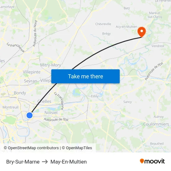Bry-Sur-Marne to May-En-Multien map