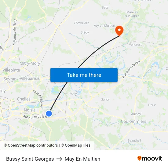 Bussy-Saint-Georges to May-En-Multien map