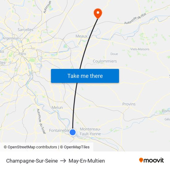 Champagne-Sur-Seine to May-En-Multien map