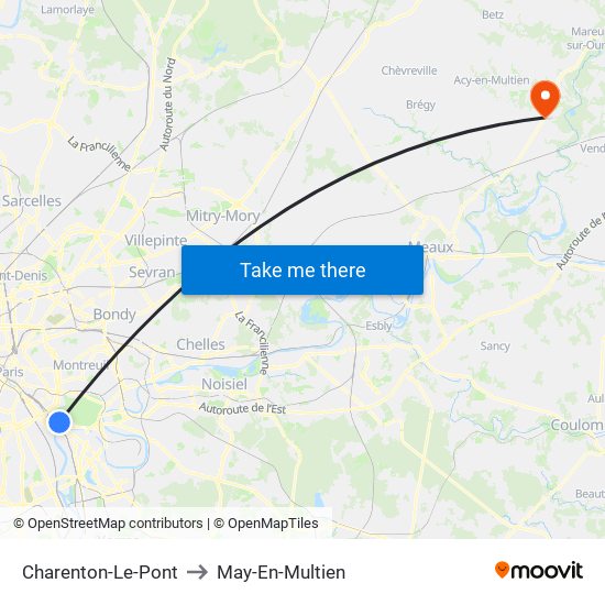 Charenton-Le-Pont to May-En-Multien map