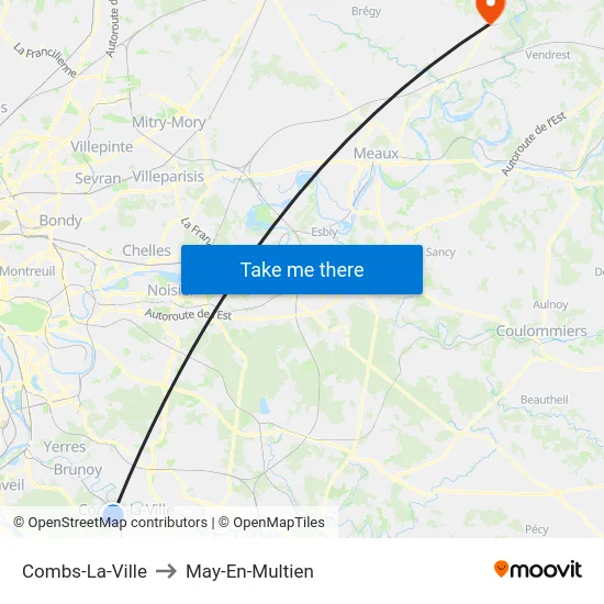 Combs-La-Ville to May-En-Multien map