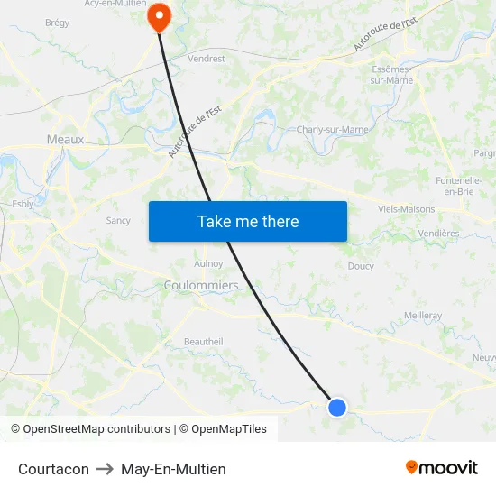 Courtacon to May-En-Multien map