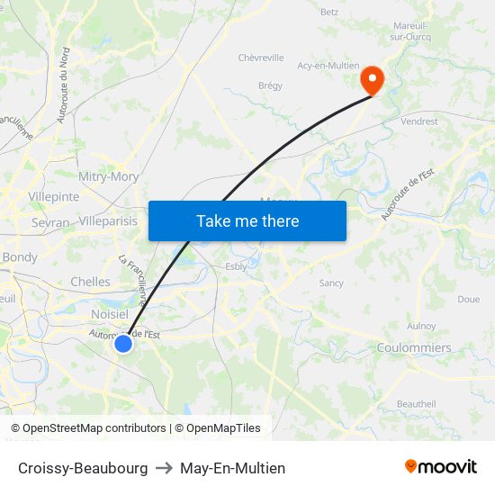 Croissy-Beaubourg to May-En-Multien map
