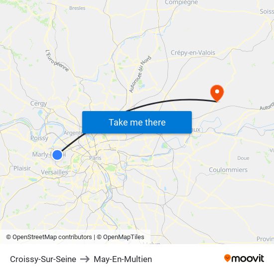 Croissy-Sur-Seine to May-En-Multien map