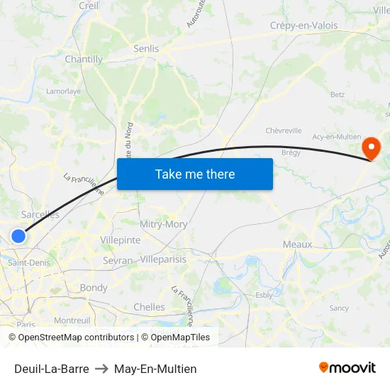 Deuil-La-Barre to May-En-Multien map