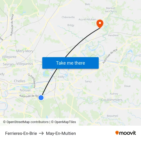 Ferrieres-En-Brie to May-En-Multien map