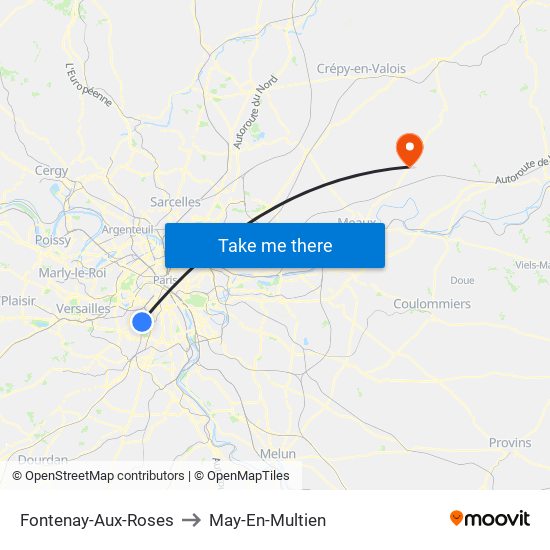 Fontenay-Aux-Roses to May-En-Multien map