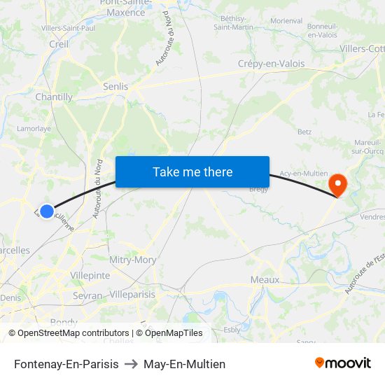 Fontenay-En-Parisis to May-En-Multien map