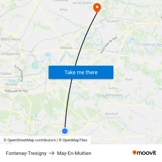 Fontenay-Tresigny to May-En-Multien map