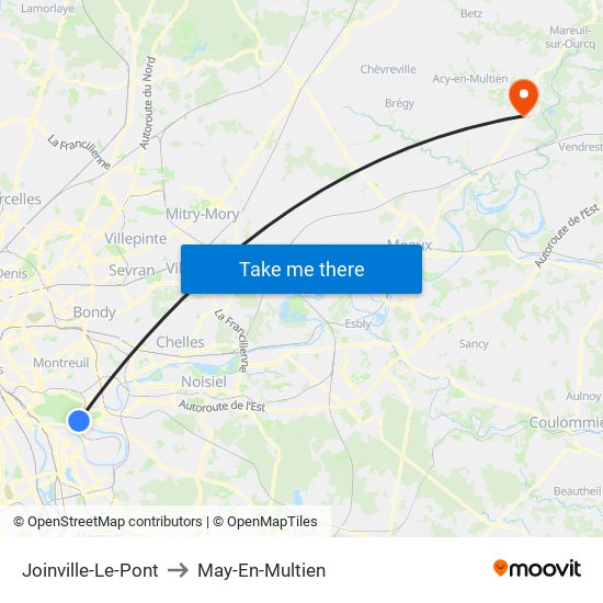 Joinville-Le-Pont to May-En-Multien map