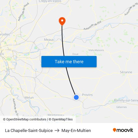 La Chapelle-Saint-Sulpice to May-En-Multien map