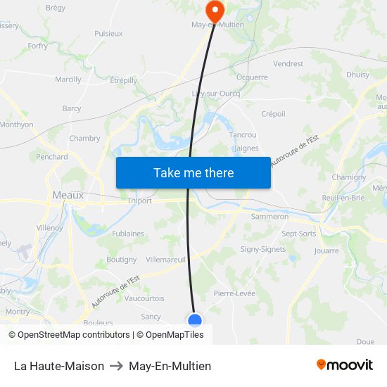La Haute-Maison to May-En-Multien map