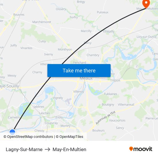 Lagny-Sur-Marne to May-En-Multien map