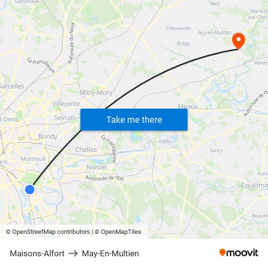 Maisons-Alfort to May-En-Multien map