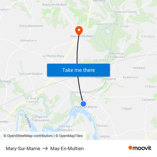 Mary-Sur-Marne to May-En-Multien map