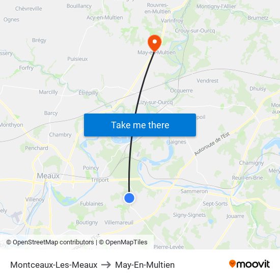 Montceaux-Les-Meaux to May-En-Multien map
