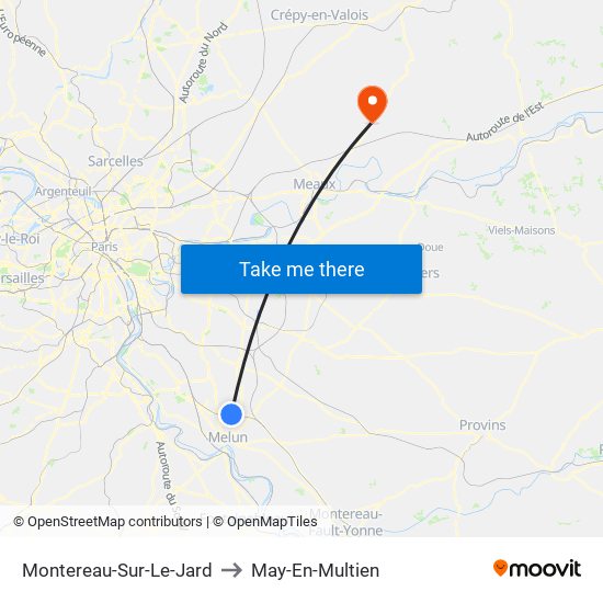 Montereau-Sur-Le-Jard to May-En-Multien map