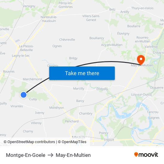 Montge-En-Goele to May-En-Multien map