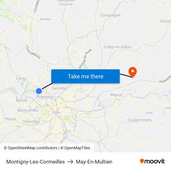 Montigny-Les-Cormeilles to May-En-Multien map