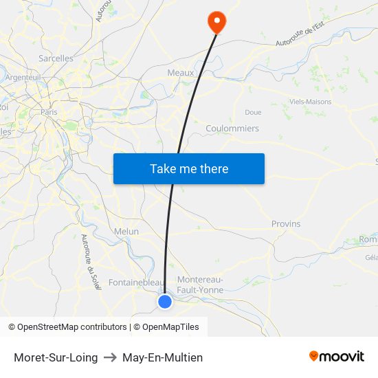 Moret-Sur-Loing to May-En-Multien map