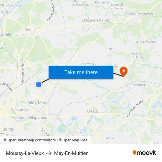 Moussy-Le-Vieux to May-En-Multien map